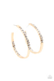 Borderline Brilliance - Gold Paparazzi Bling Hoops