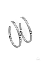 Borderline Brilliance - Paparazzi Black Bling Hoop Earrings