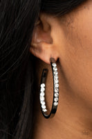 Borderline Brilliance - Paparazzi Black Bling Hoop Earrings