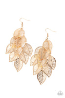 Limitlessly Leafy - Gold Paparazzi Earrings