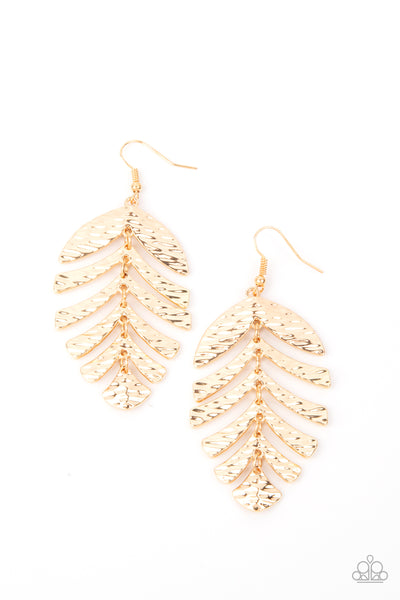 Palm Lagoon - Gold Paparazzi Earrings