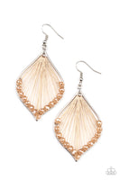 Pulling at My HARP-strings - paparazzi Brown Earrings