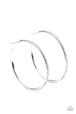 By Popular Vote - White Paparazzi Bling Hoop Earrings