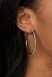 By Popular Vote - White Paparazzi Bling Hoop Earrings