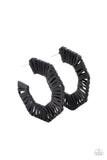 Fabulously Fiesta - Black Macrame Paparazzi Hoops