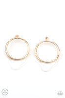 Clear The Way! - Gold Acrylic Paparazzi Earrings