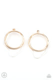 Clear The Way! - Gold Acrylic Paparazzi Earrings