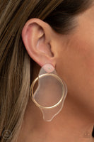 Clear The Way! - Gold Acrylic Paparazzi Earrings