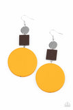 Modern Materials - Yellow Paparazzi Earrings