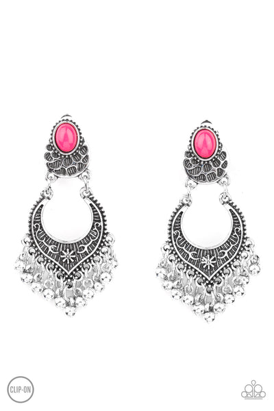 Summery Gardens - Pink Paparazzi Clip on Earrings