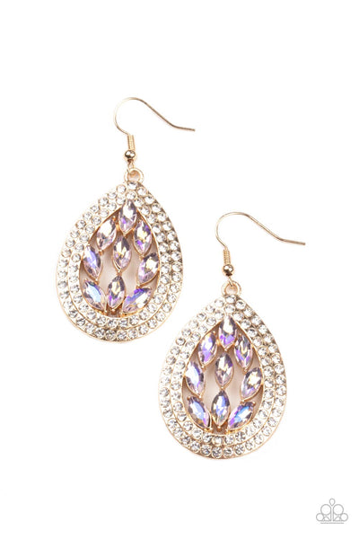 Encased Elegance - Gold Paparazzi Earrings