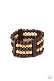 Caribbean Catwalk - Brown Wood Paparazzi Bracelet