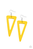 Bermuda Backpacker - Yellow Wood Triangle Earrings