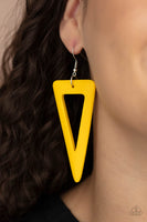 Bermuda Backpacker - Yellow Wood Triangle Earrings