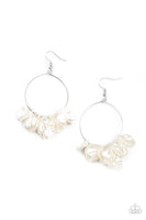 Sailboats and Seashells - White Paparazzi Earrings