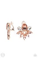 Fearless Finesse - Rose Gold Clip on Paparazzi Earrings