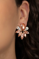 Fearless Finesse - Rose Gold Clip on Paparazzi Earrings