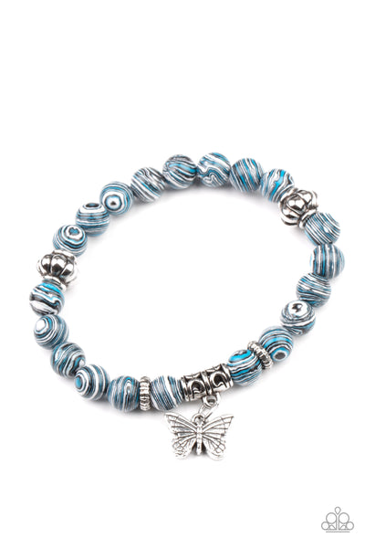 Butterfly Wishes - Blue Paparazzi Bracelet