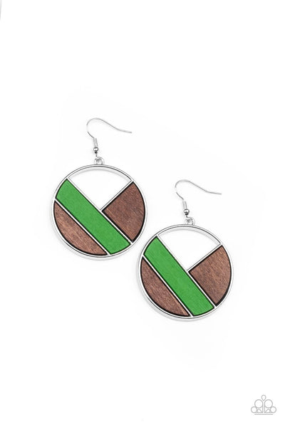 Dont Be MODest - Green Paparazzi Earrings