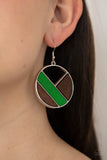 Dont Be MODest - Green Paparazzi Earrings