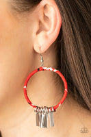 Garden Chimes - Red Paparazzi Earrings