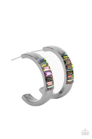 Bursting With Brilliance - Multi Oil Spill Hoop Earrings