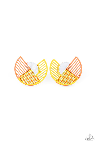 It’s Just an Expression - Yellow and Orange Paparazzi Earrings