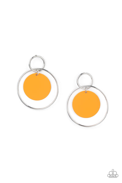 POP, Look, and Listen - Orange Paparazzi Earrings