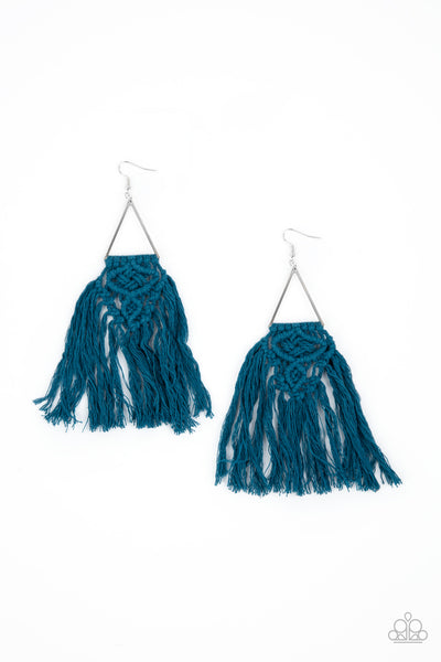 Modern Day Macrame - Blue Paparazzi Earrings