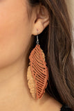 WINGING Off The Hook - Brown Paparazzi Earrings