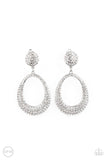 Sophisticated Smolder - White Clip On Paparazzi Earrings