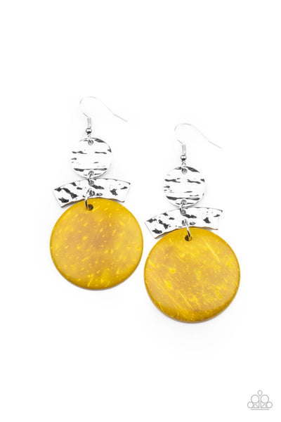 Diva Of My Domain - Yellow Paparazzi Earrings