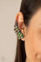 Explosive Elegance - Multi/Oil Spill Earring Crawler Earrings