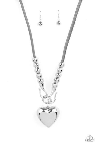 Forbidden Love - Silver Paparazzi Necklace