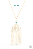 Desert Dreamscape - Blue and White Macrame Paparazzi Necklace