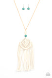 Desert Dreamscape - Blue and White Macrame Paparazzi Necklace