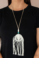 Desert Dreamscape - Blue and White Macrame Paparazzi Necklace