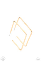 Material Girl Magic - Gold Paparazzi Square Hoops