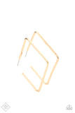 Material Girl Magic - Gold Paparazzi Square Hoops