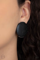 WOODWORK It - Black Paparazzi Clip on Earrings