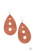 Rustic Torrent - Brown Paparazzi Earrings