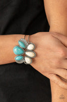 Botanical Badlands - White and Turquoise Paparazzi Bracelet