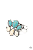 Botanical Badlands - White and Turquoise Paparazzi Bracelet