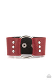 Moto Mayhem - Red Leather Paparazzi Bracelet