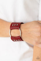 Moto Mayhem - Red Leather Paparazzi Bracelet