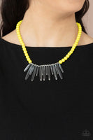 Icy Intimidation - Yellow Paparazzi Necklace