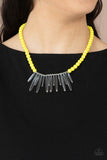 Icy Intimidation - Yellow Paparazzi Necklace