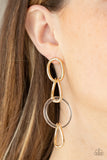 Talk In Circles - Gold Paparazzi Earrings