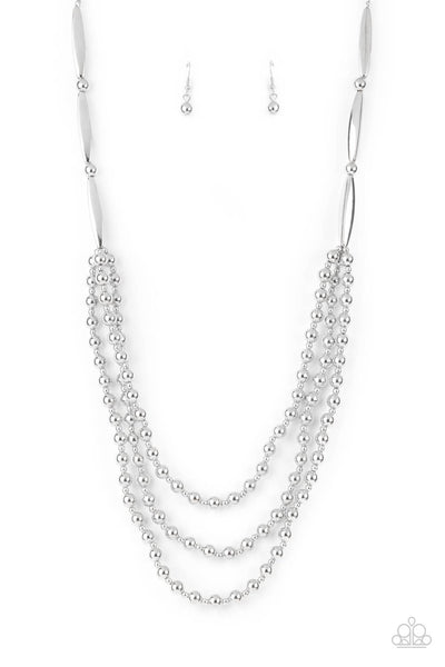 Beaded Beacon - Silver Paparazzi Necklace