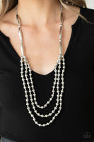 Beaded Beacon - Silver Paparazzi Necklace